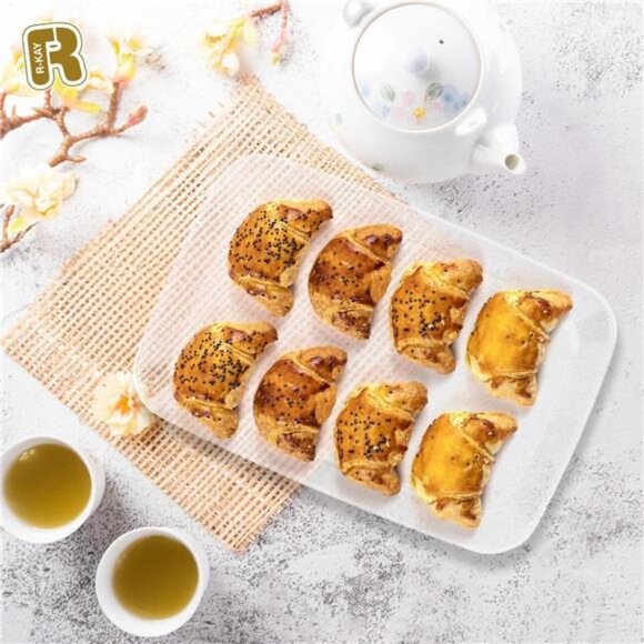 Clear Plastic Serving Trays 6 Pack Heavy Duty Rectangular Party Food Platters - Picture 4 of 6